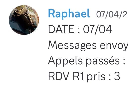 Rapport d'activité quotidien de Raphael le 07/04