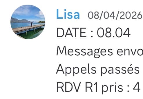 Rapport d'activité quotidien de Lisa le 08/04