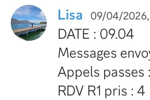 Rapport d'activité quotidien de Lisa le 09/04