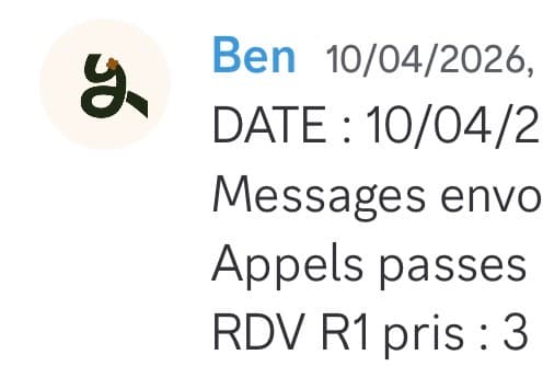 Rapport d'activité quotidien de Ben le 10/04