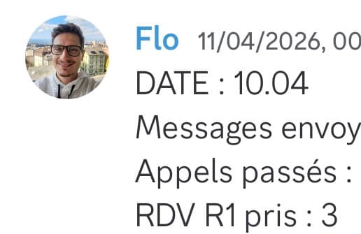 Rapport d'activité quotidien de Flo le 11/04