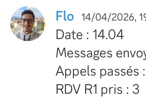Rapport d'activité quotidien de Flo le 14/04