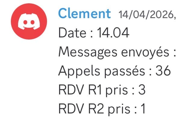 Rapport d'activité quotidien de Clément le 14/04