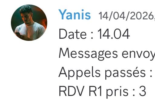 Rapport d'activité quotidien de Yanis le 14/04