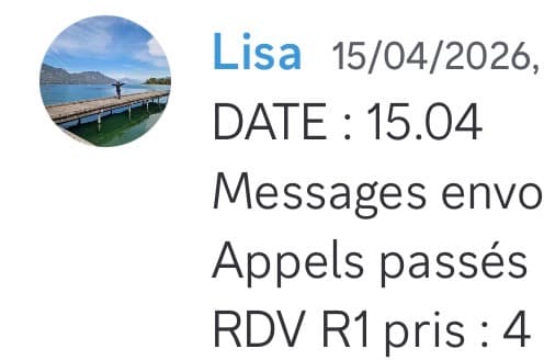 Rapport d'activité quotidien de Lisa le 15/04