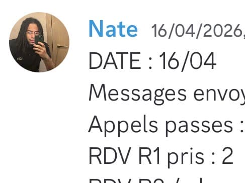 Rapport d'activité quotidien de Nate le 16/04