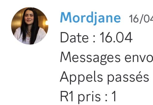 Rapport d'activité quotidien de Mordjane le 16/04