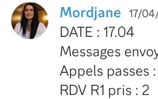 Rapport d'activité quotidien de Mordjane le 17/04