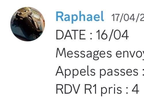 Rapport d'activité quotidien de Raphael le 16/04
