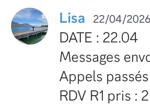 Rapport d'activité quotidien de Lisa le 22/04