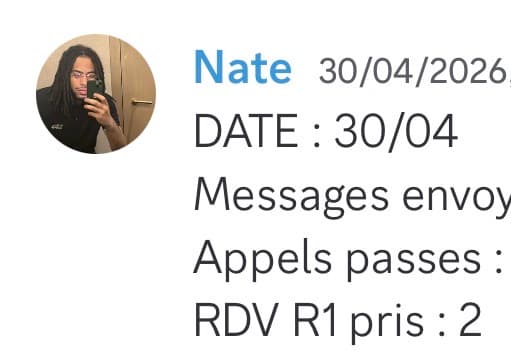 Rapport d'activité quotidien de Nate le 30/04