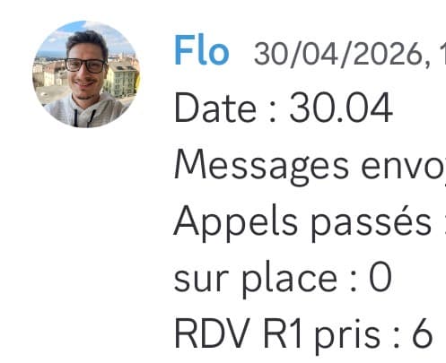 Rapport d'activité quotidien de Flo le 30/04
