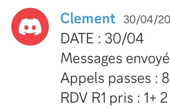 Rapport d'activité quotidien de Clément le 30/04