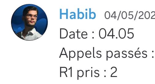 Rapport d'activité quotidien de Habib le 04/05