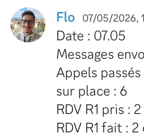 Rapport d'activité quotidien de Flo le 07/05