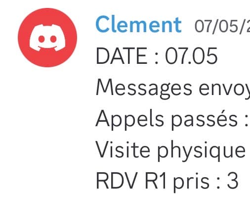 Rapport d'activité quotidien de Clément le 07/05