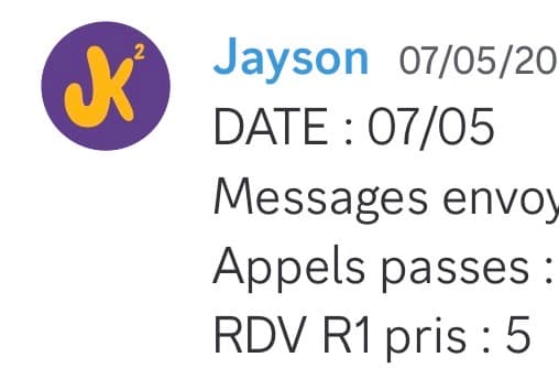 Rapport d'activité quotidien de Jayson le 07/05