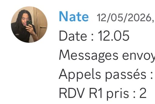 Rapport d'activité quotidien de Nate le 12/05