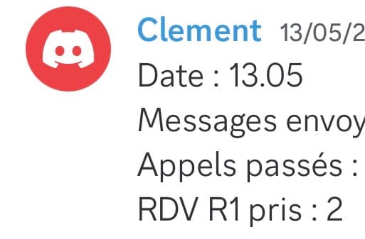 Rapport d'activité quotidien de Clément le 13/05